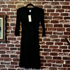 Tristan Black V-Neck Wrap Style Dress